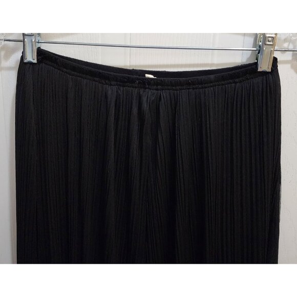 NEW Mystree Anthropologie Womens Sz S Mini Skirt Maxi Mesh Pleated Overlay Black - Picture 2 of 10